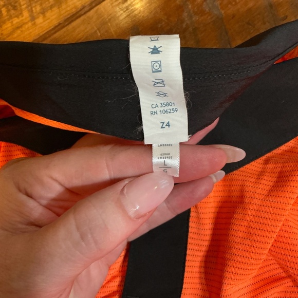 Lululemon Precision Polo Shirt Orange Black Trim Men’s Size L - Picture 9 of 11